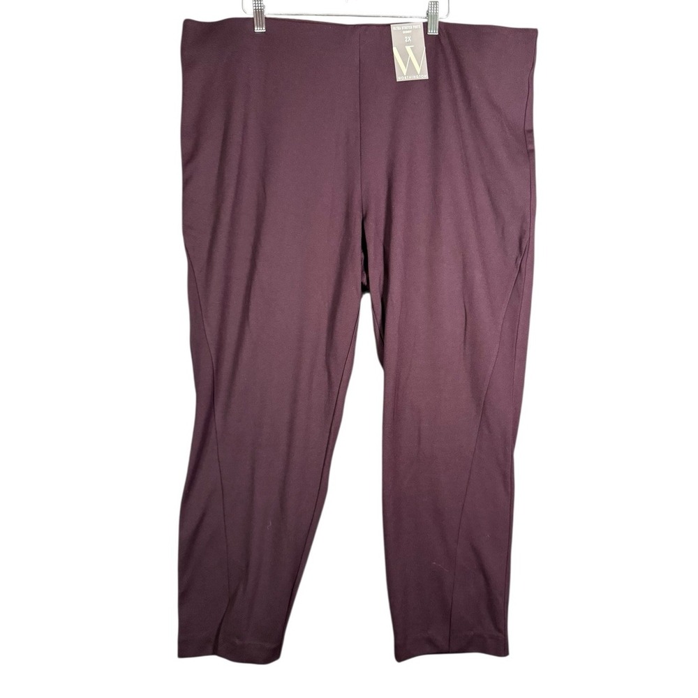 Worthington Burgundy‎ Leggings Women's 2X Pull On Elastic Waist Ponte Skinny NWT